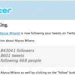 Alyssa Milano Twitter following